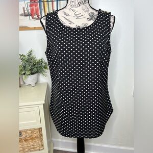 Brand New-Ann Taylor Black & White Polka Dot Top